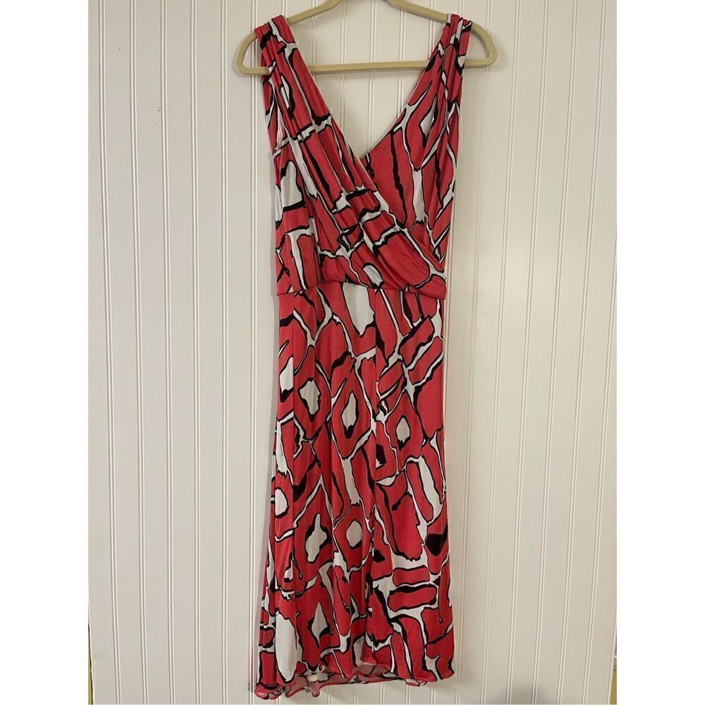 Escada dress coral, black and white sz 38 / medium